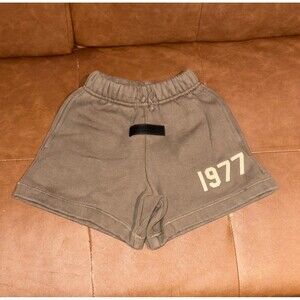 Essentials Fear Of God 1977 Wood Brown Sweat Shorts Boys Kids Size Xsmall 4/5